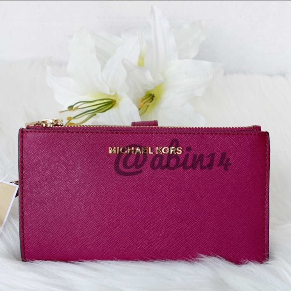 NWT Michael Kors Jet Set Large Double Zip Wristlet